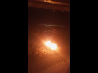 Микроавтобус сгорел на парковке в посёлке ГРЭС в Чите