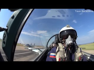 Высокоманевренный воздушный бой на истребителях#Су-35С#Су-30СМ#СУ-27СМ#Вид из ка