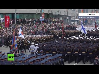 Russie : dfil en l'honneur du 79e anniversaire de la victoire  Vladivostok