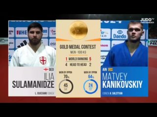 КАНИКОВСКИЙ Матвей   SULAMANIDZE Ilia , финал -100кгЧемпионат Европы по дзюдо Загреб, Хорватия  2024#planetjudo