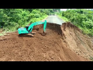 New Update Incredible Excavator Road Restoration By Landslide Using Excavator and Bulldozer