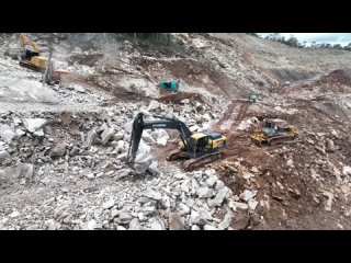 Incredible Bulldozer Strong Force Pushing Dirt Mud for High Mountain Road Construction Process