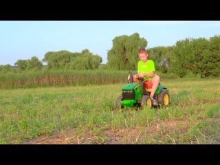 Damian Ride on Tractor vs Among Us Fun Friendly Playtime