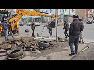 Провалившийся люк по улице Московская восстановили после инспекционного выезда главы Назрани
