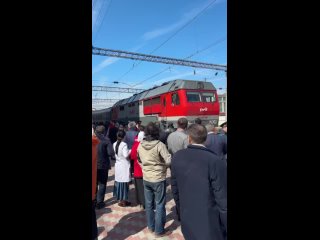 🙏❤️ В Махачкале встретили поезд из Белгородской области.