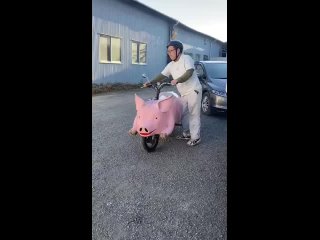 Гений из Японии создал свиноцикл  мотоцикл в форме свиньи2