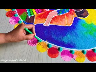 #1157 Happy Valentines day 2020 couple rangoli satisfying relaxing art