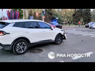 Вчера в центре Донецка столкнулись четыре автоАвария произошла в районе площади Ленина.