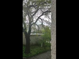 В Курске ливень с градом. Очень сильный ветер