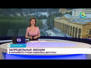 Евразия. НОВОСТИ Депутаты подрались во время обсуждения законопроекта Об иностранном влиянии в парламенте Грузии