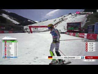 Men's Slalom Run 1 (Saalbach - World Cup Season Final - 202324 FIS Alpine Ski World Cup) Greek Eurosport