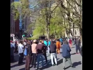 Huge numbers of African migrants are descending on New York’s City Hall after they were falsely promised green cards and work vi