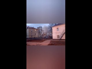 Пожар во дворе общаги политеха в Йошкар-Оле