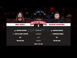 Shane Shapiro vs Ben Eddy - UFC Fight Pass Invitational 6