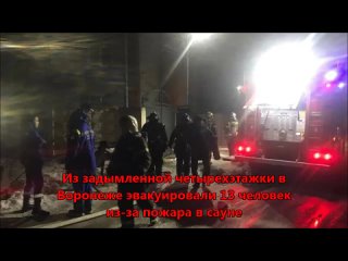 Из задымленной четырехэтажки в Воронеже эвакуировали 13 человек из-за пожара в сауне