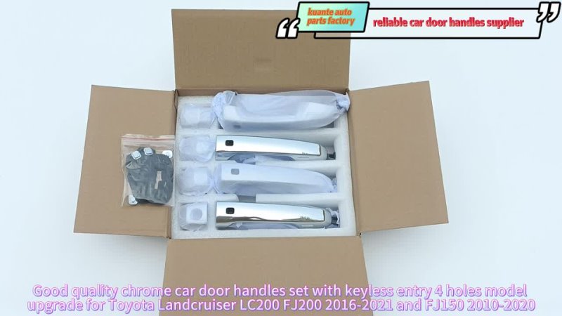 High quality car chrome door handles conversion type 4 hols model for Toyota Landcruiser FJ200 LC200 2016