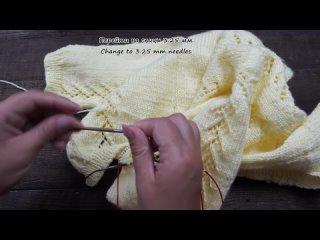 Ажурная кофточка Лимонад для девочки спицами (ч3)  Lace baby cardigan Lemonade knitting pattern