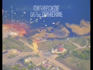 ️ Destruction d’un point de déploiement temporaire des Forces armées ukrainiennes sur le barrage détruit du réservoir Karlovskoy