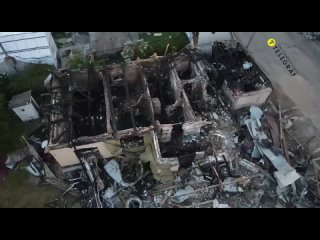 Видео последствий ракетного удара по Киеву, снятое с дрона, выкладывают украинские паблики