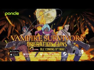 Vampire Survivors Operation Guns - Official Contra  PS Announce Trailer