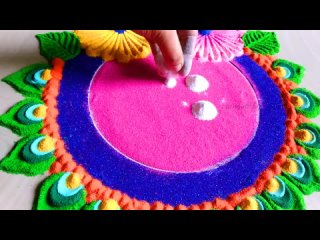 Very easy Diwali rangoli   lakshmi pujan rangoli designs #614