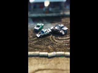 Tilt shift makes demolition derby cars look like toys