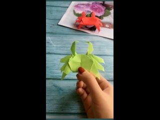 Морские крабы из бумаги в технике оригами_ мастерим вместе с детьми