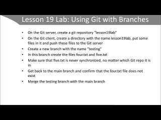 009. Lesson 19 Lab Using Git with Branches