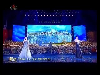 Фрагмент концерта в Пхеньяне , посвящённого 70-летию окончанияКорейскойвойны