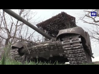 Combat work of the crews of the T-72B3 tanks of the Vostok group of troops