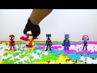 oddly satisfying l how to make 5 rainbow coke bottles with orbeez bead balls and super hero balloons