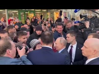 Poutine a rencontr les habitants du village de Solnechnodolsk