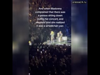 Мадонна попросила встать зрителя в инвалидном кресле во время концерта. Певице пришлось извиниться