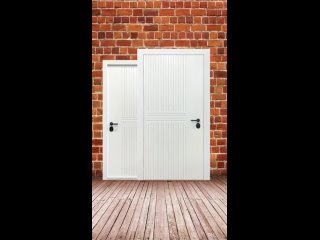 Входная дверь СТАЛЬ-ГРУПП с отделкой МДФ-панелями с фрезеровкой геометрия и скрытыми петлями SIMONSWERK. INVISIBLE DOOR.