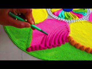 Satisfying video   Easy Rangoli design   Rangoli for Festival   Sand art