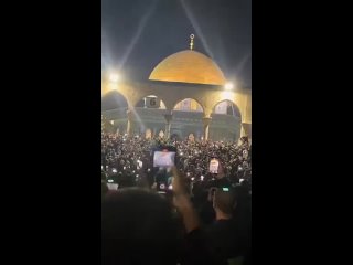 Palestinians rally in solidarity with Iran outside of Al-Aqsa Mosque in Jerusalem