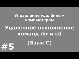 Управление удалённым компьютером (Часть 5). Удалённое выполнение команд dir и cd (Язык C)