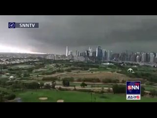 Dubai’s sky turns green after thunder and storm