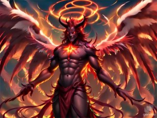 a_demonic demon with wings and