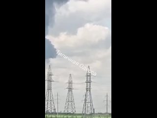 Видео с пожаром после одного из сегодняшних прилётов в Одесской области