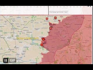 Dinmica del avance de las tropas rusas en la regin de Donetsk en abril de este ao