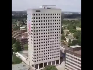 A tidy demolition of a building