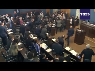 MPs of the Georgian parliament got into a fight during the discussion of a bill on foreign agents