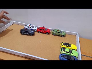 Unboxing and review of Realistic Die-Cast Mini Porsche and Emergency Vehicles Police Cars, Fire Trucks