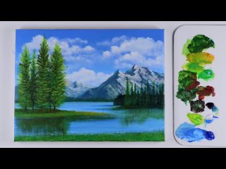 Acrylic Landscape Painting _ Easy for Beginners