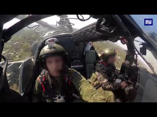 The crew of the Ka-52M helicopter successfully hit Ukrainian units