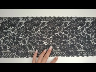 Кружево не эластичное. Производитель: LAUMA Fabrics(Латвия). Цвет: черный. Ширина: 22 см. Артикул: КНЭ-2239.