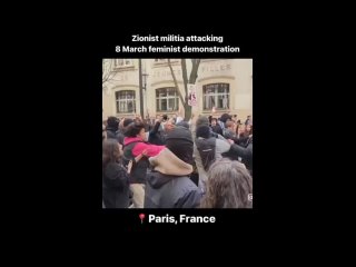 ️En Francia, grupos organizados de sionistas agredieron físicamente a manifestantes del 8M, particularmente a las manifestantes