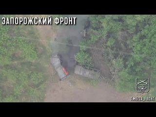 Footage of objective monitoring of the work of the 165th Artillery Brigade of the 35th Army to destroy pickup trucks of the Ukra
