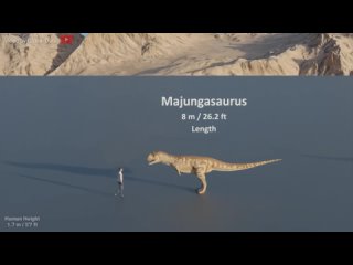 Сравнение размеров динозавров. 3d-анимация